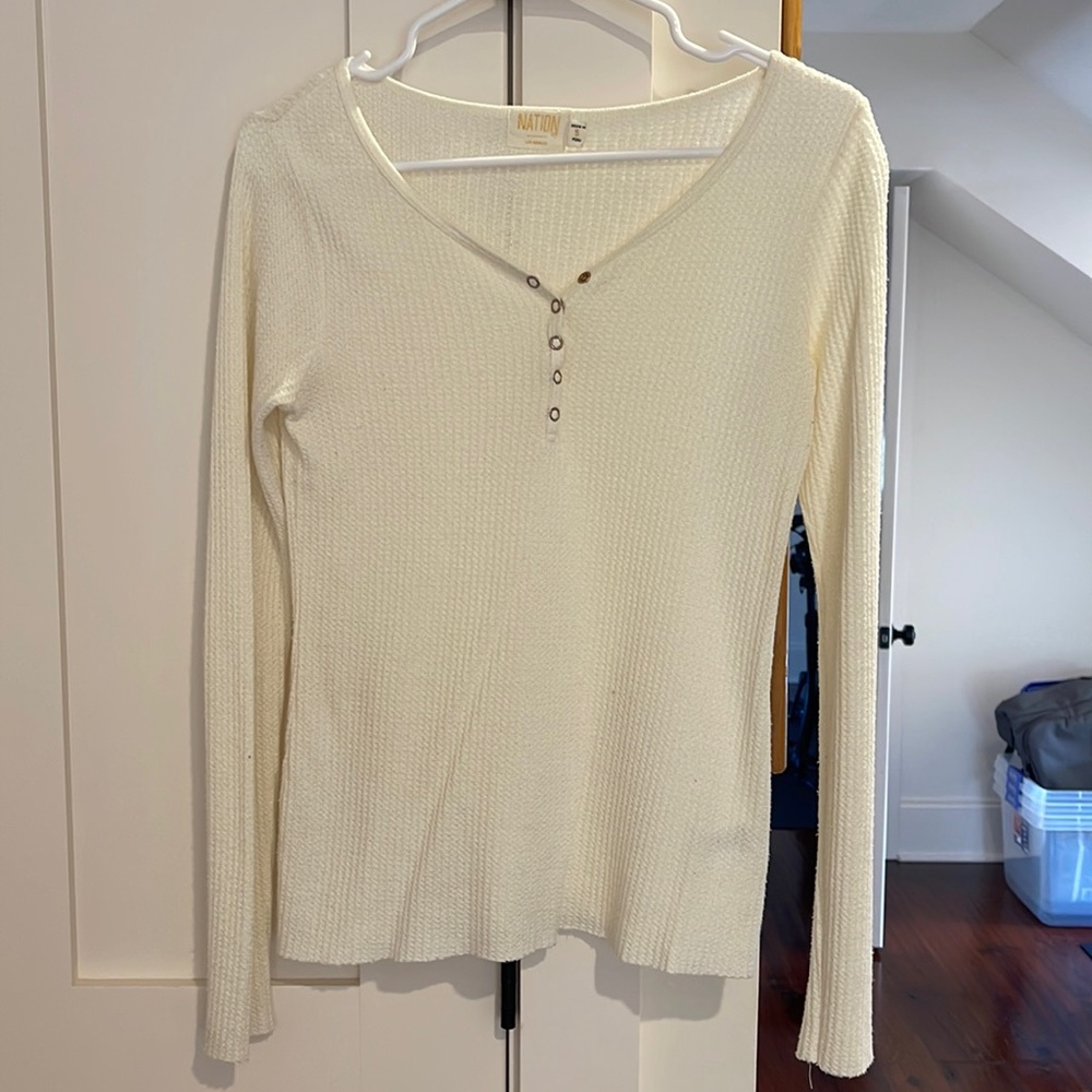 Nation Ltd waffle knit top - small